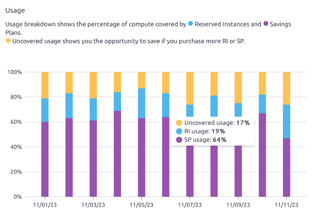 RI/SP coverage - usage breakdown